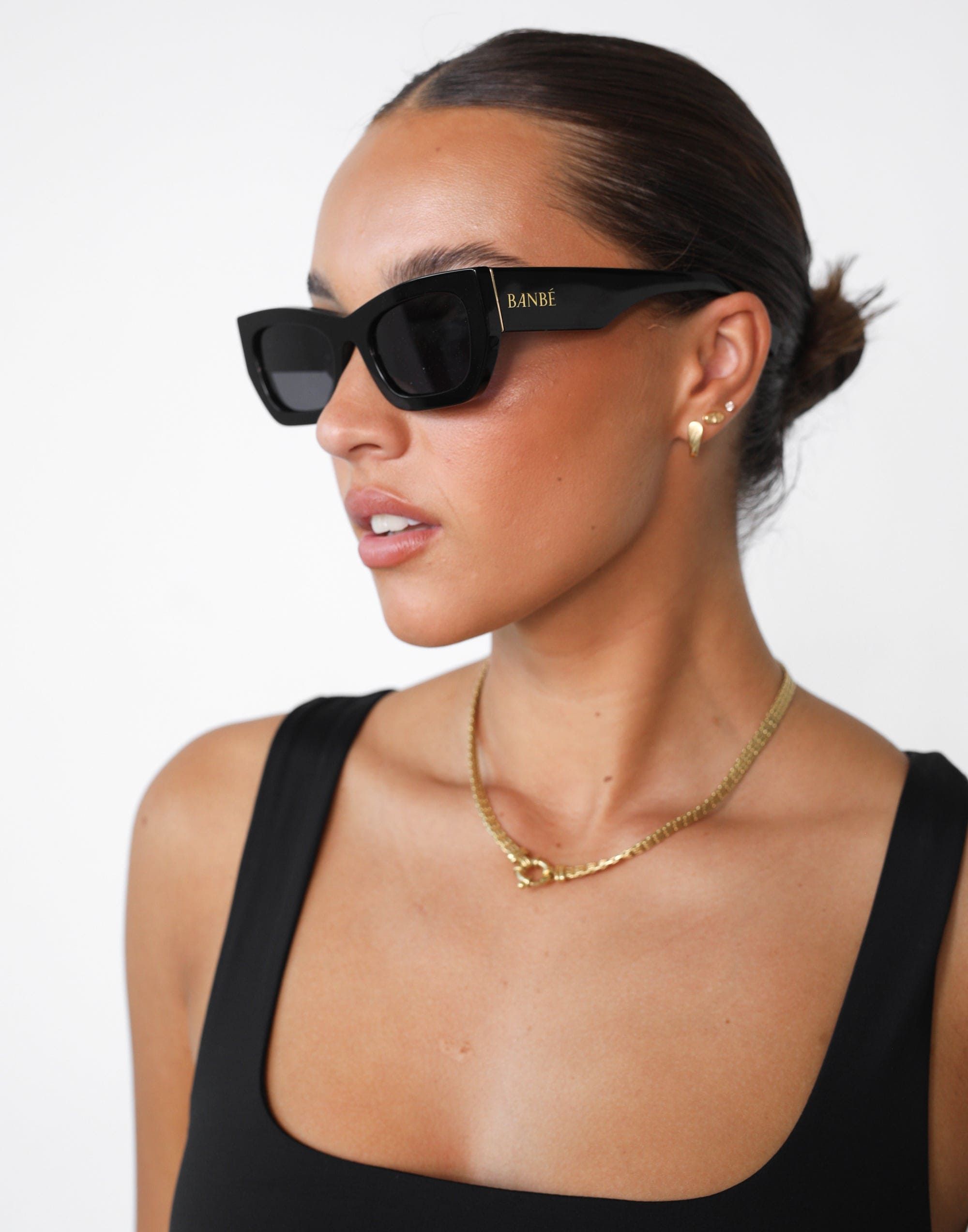 The Iman Sunglasses (Black Jet) - By Banbé sold by Charcoal Clothing