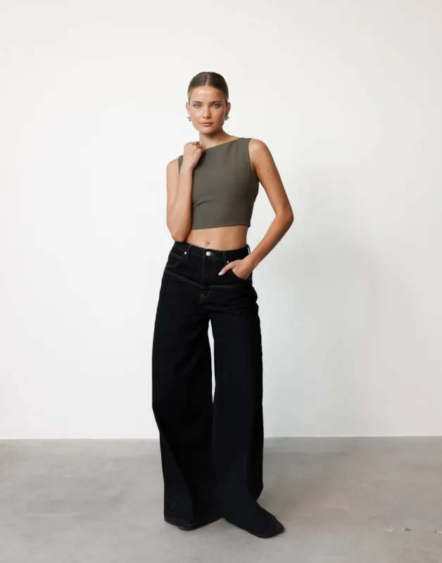 Danica Top (Olive) sold by Charcoal Clothing