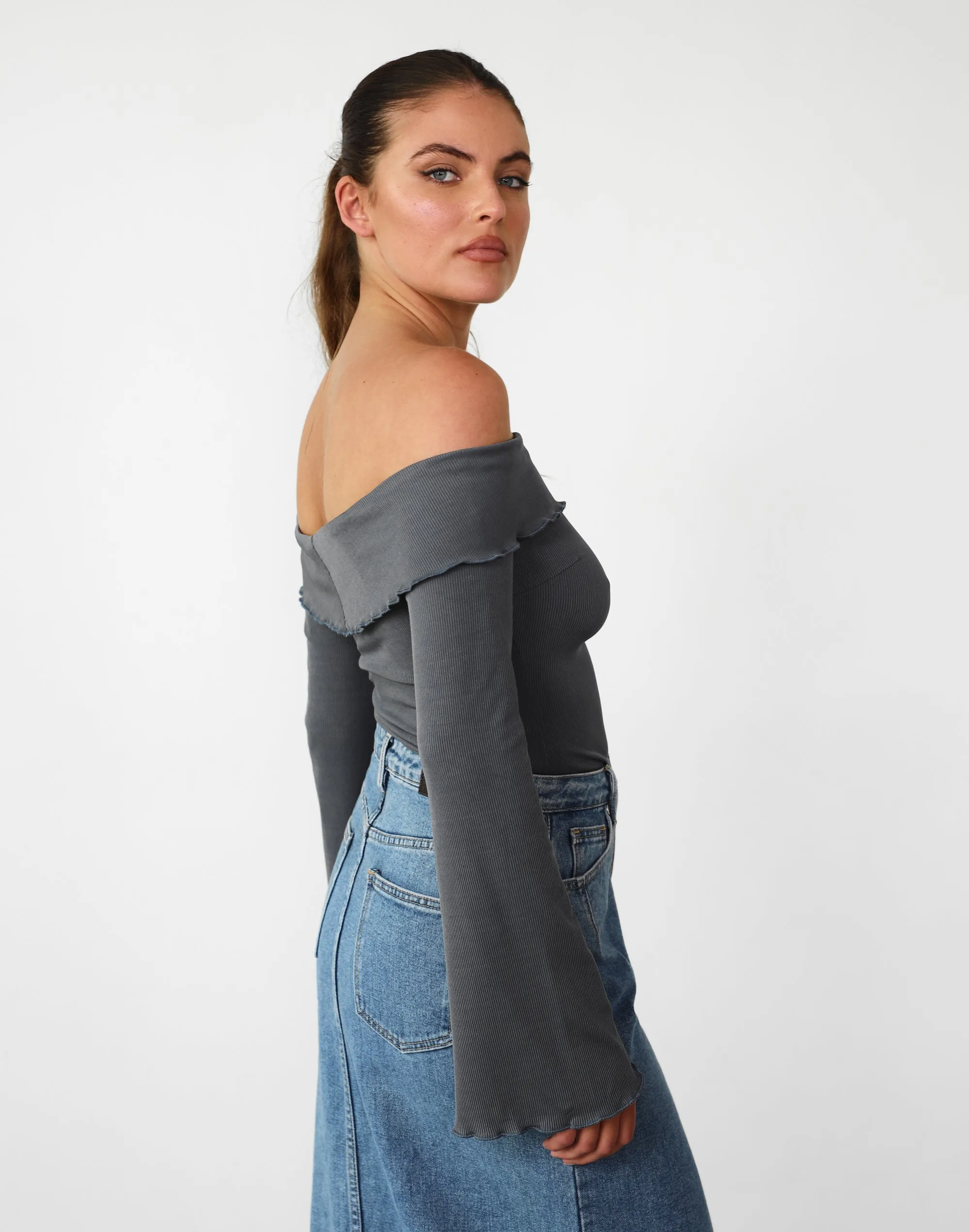 Jess Long Sleeve Top (Charcoal) sold by Charcoal Clothing product image thumbnail 2