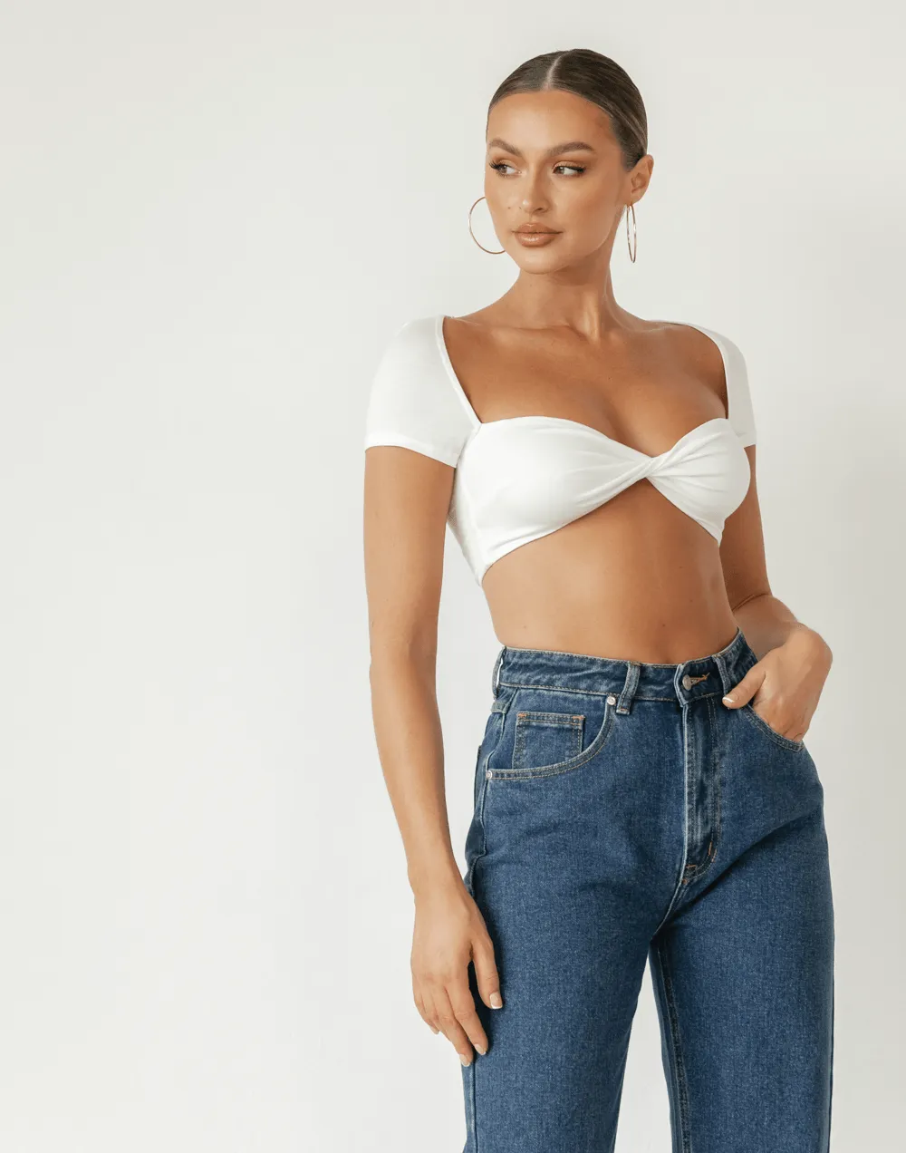 Tylah Crop Top (White) sold by Charcoal Clothing product image thumbnail 5