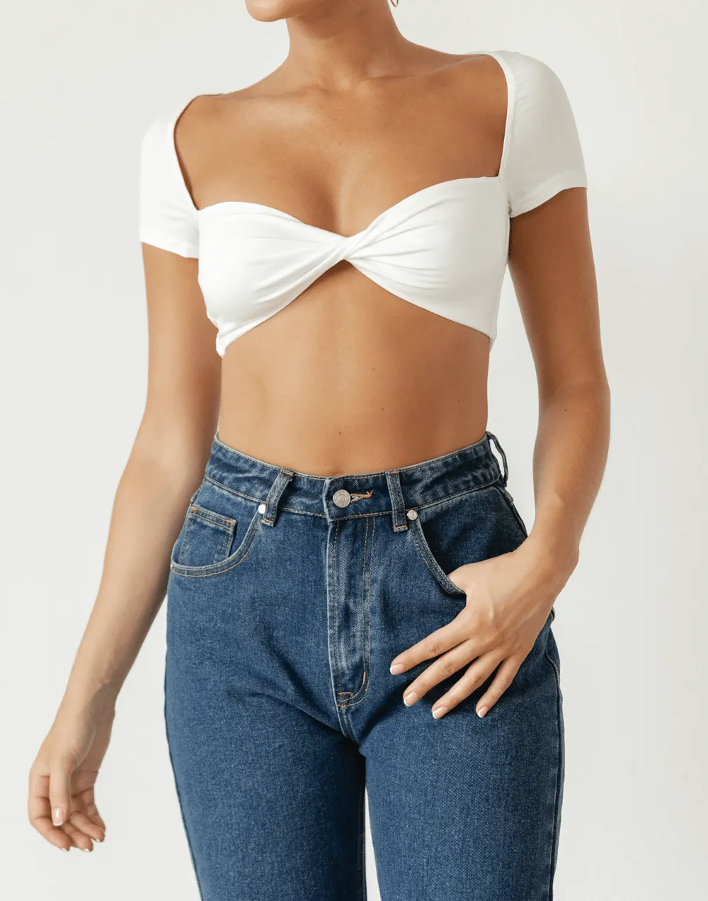 Tylah Crop Top (White) sold by Charcoal Clothing