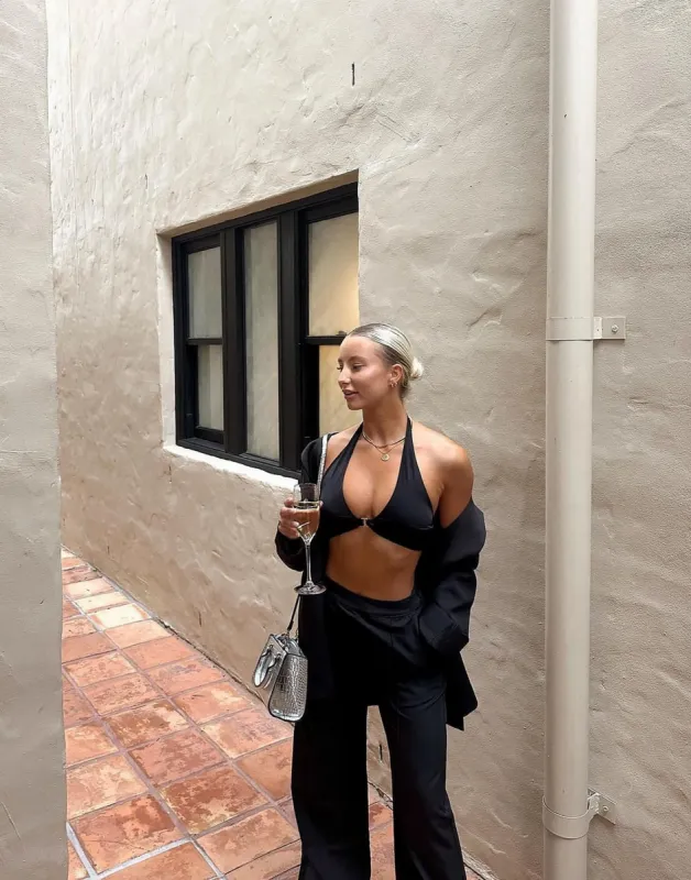 Midnight Kiss Crop Top (Black) sold by Charcoal Clothing