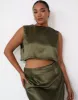 Sincerity Crop Top (Dark Olive) sold by Charcoal Clothing