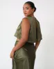 Sincerity Crop Top (Dark Olive) sold by Charcoal Clothing