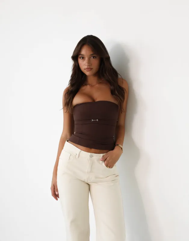 Allure Strapless Top (Chocolate) - By Lioness sold by Charcoal Clothing