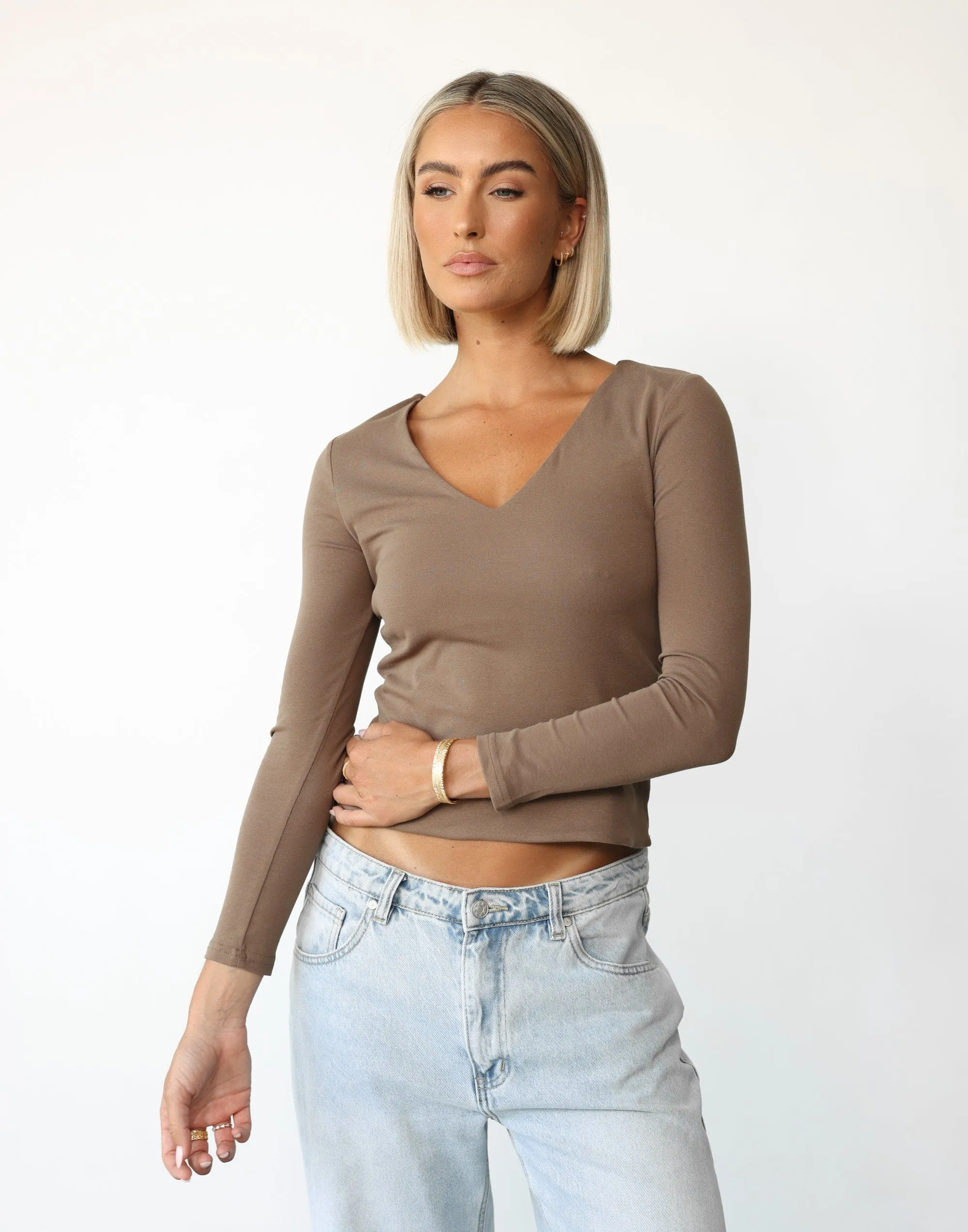Diona Long Sleeve Top (Brown) sold by Charcoal Clothing product image thumbnail 4