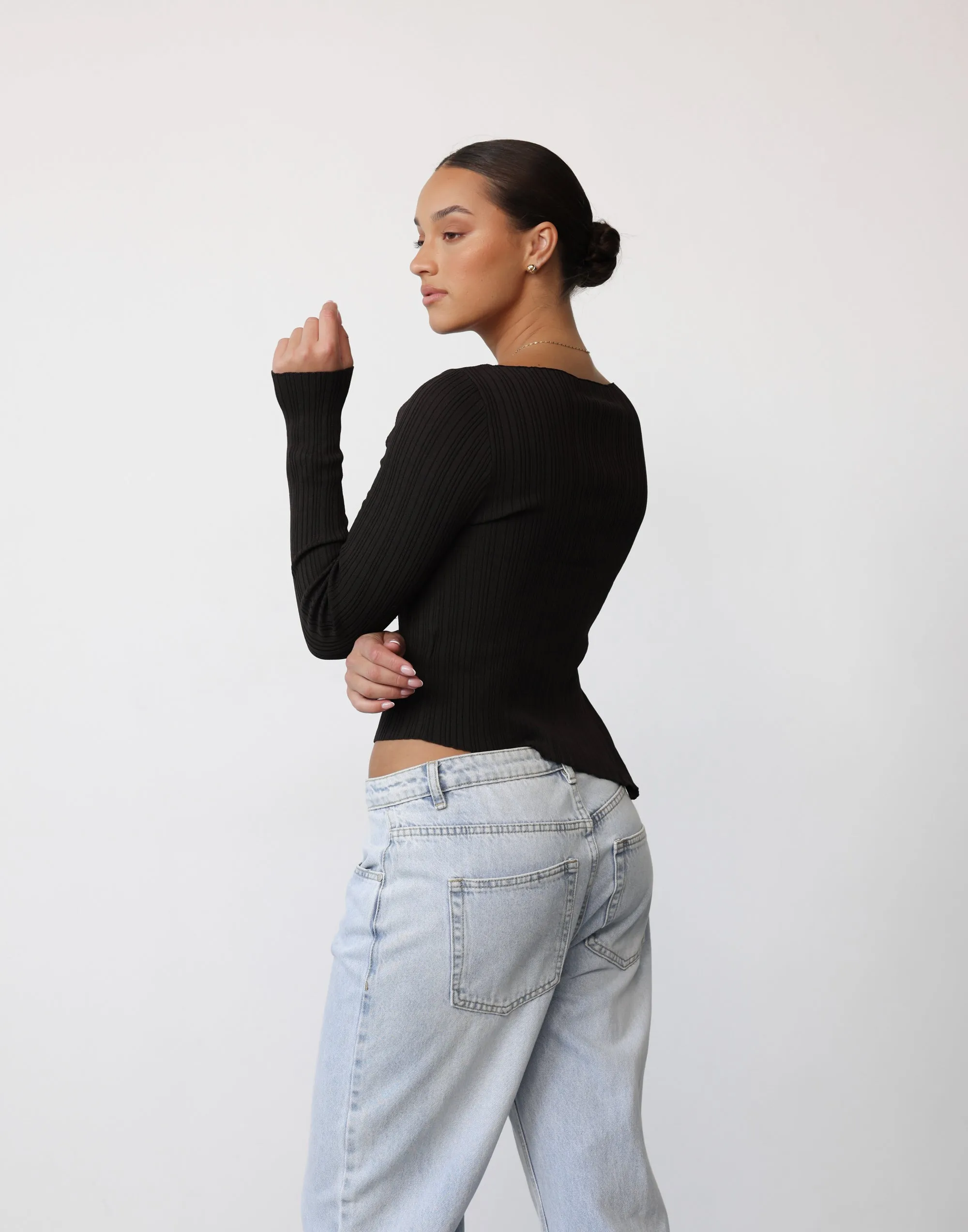 Kienna Long Sleeve Top (Chocolate) sold by Charcoal Clothing product image thumbnail 4