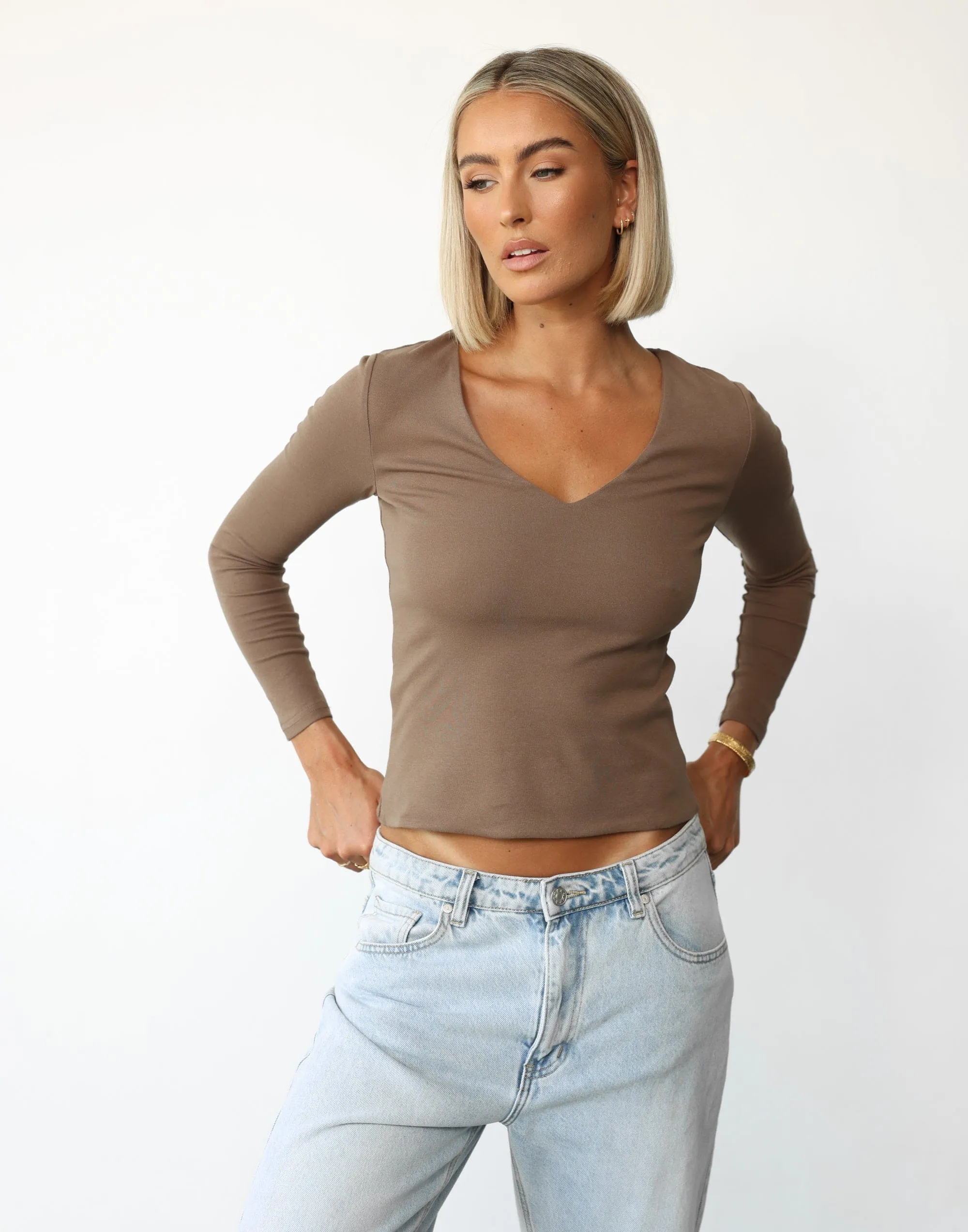 Diona Long Sleeve Top (Brown) sold by Charcoal Clothing product image thumbnail 5