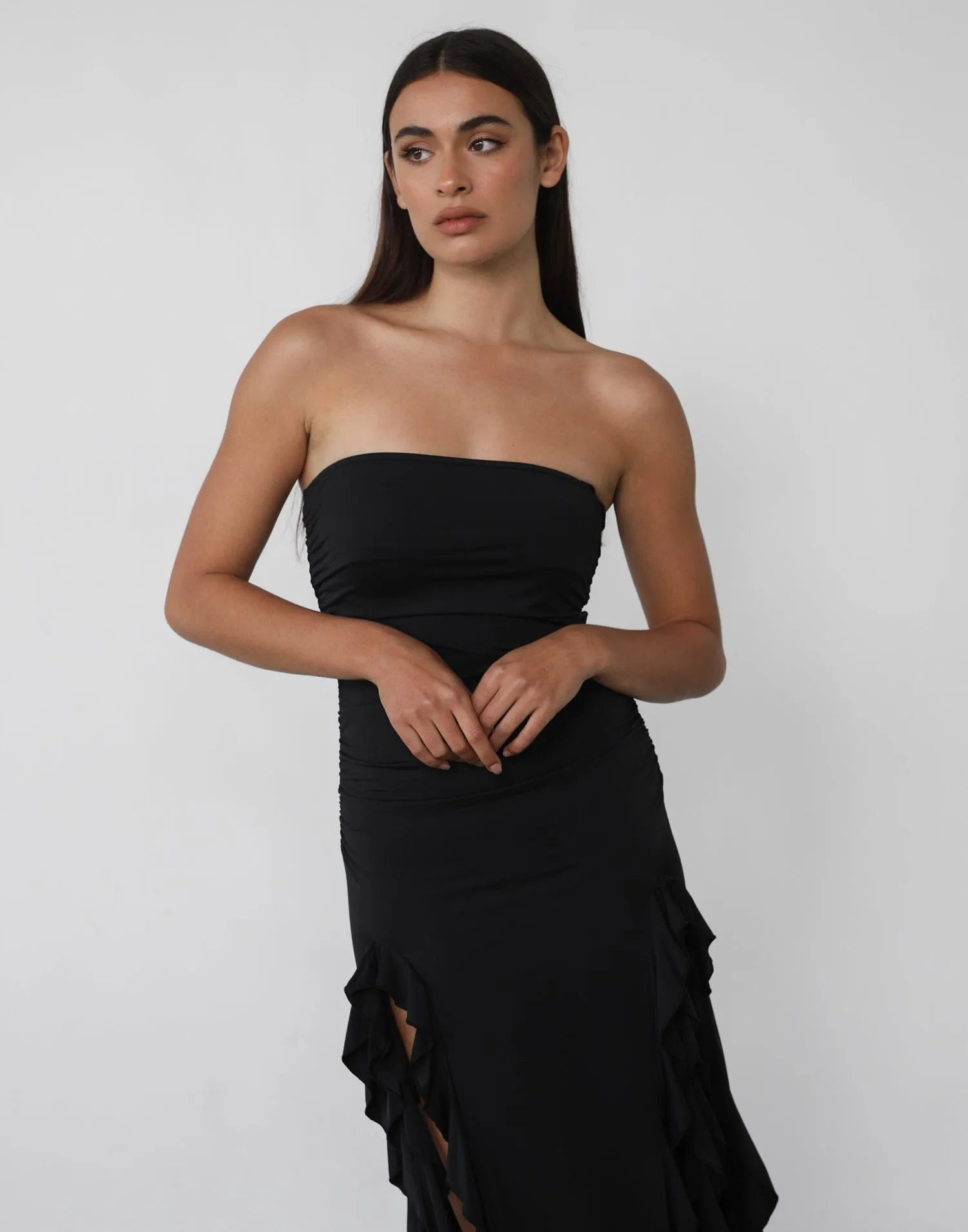 Rendezvous Strapless Dress (Licorice) - By Lioness sold by Charcoal Clothing product image thumbnail 2
