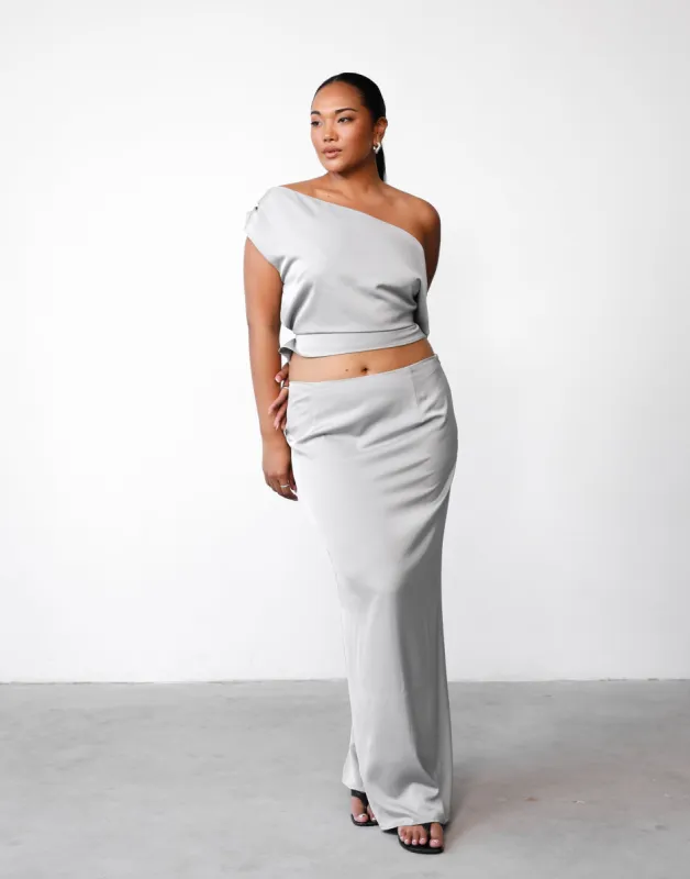 Viviana Maxi Skirt (Silver) sold by Charcoal Clothing