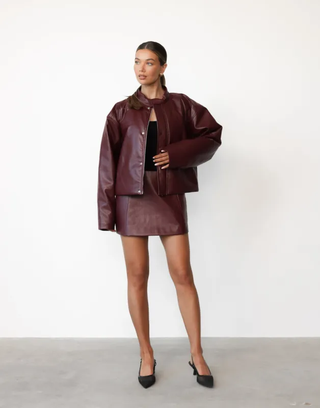 Isaiah Mini Skirt (Plum) sold by Charcoal Clothing