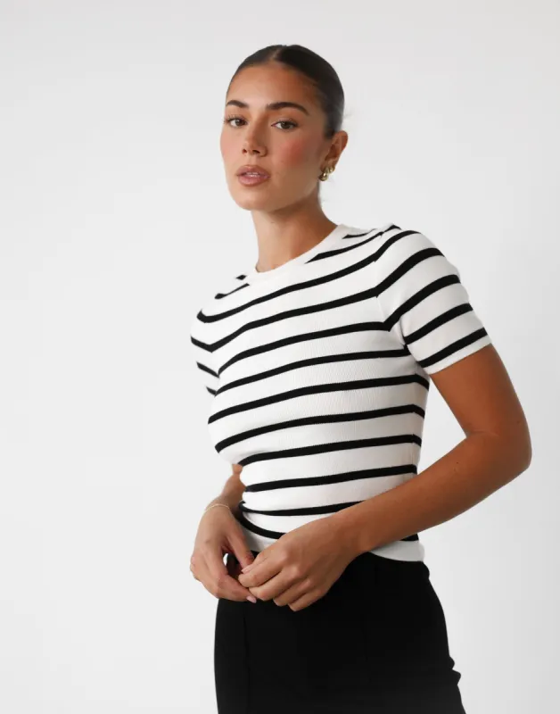 Alivina Top (Black/White) sold by Charcoal Clothing