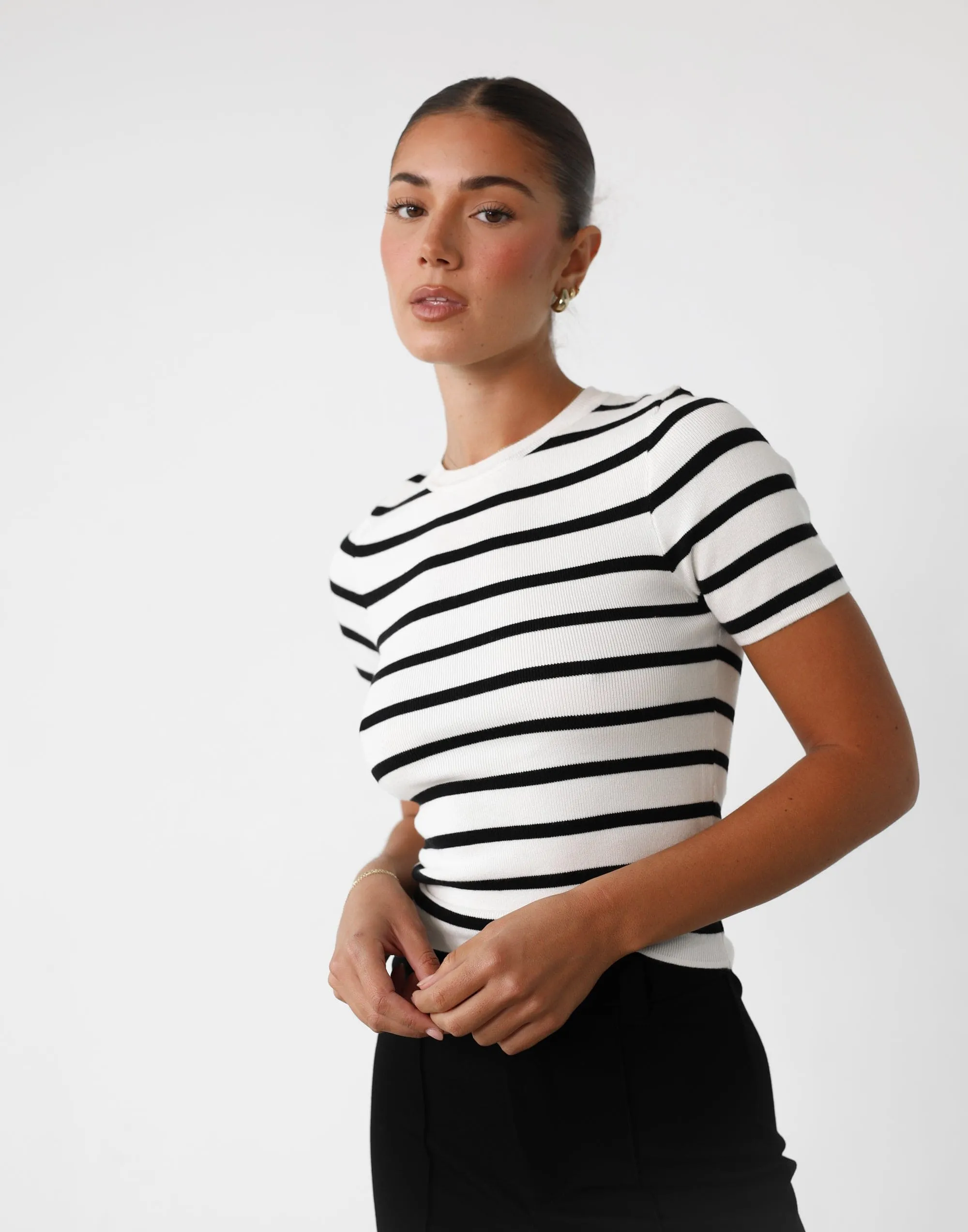 Alivina Top (Black/White) sold by Charcoal Clothing