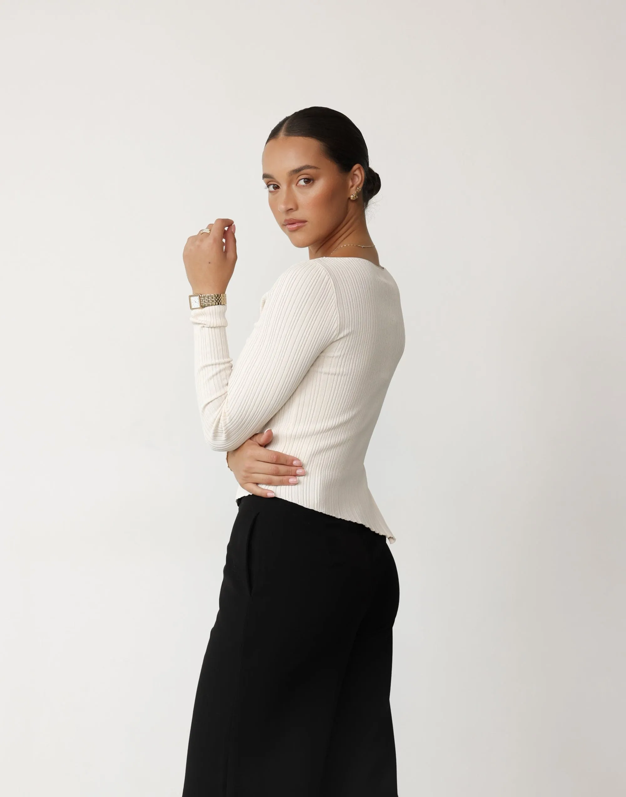 Kienna Long Sleeve Top (Oat) sold by Charcoal Clothing product image thumbnail 2