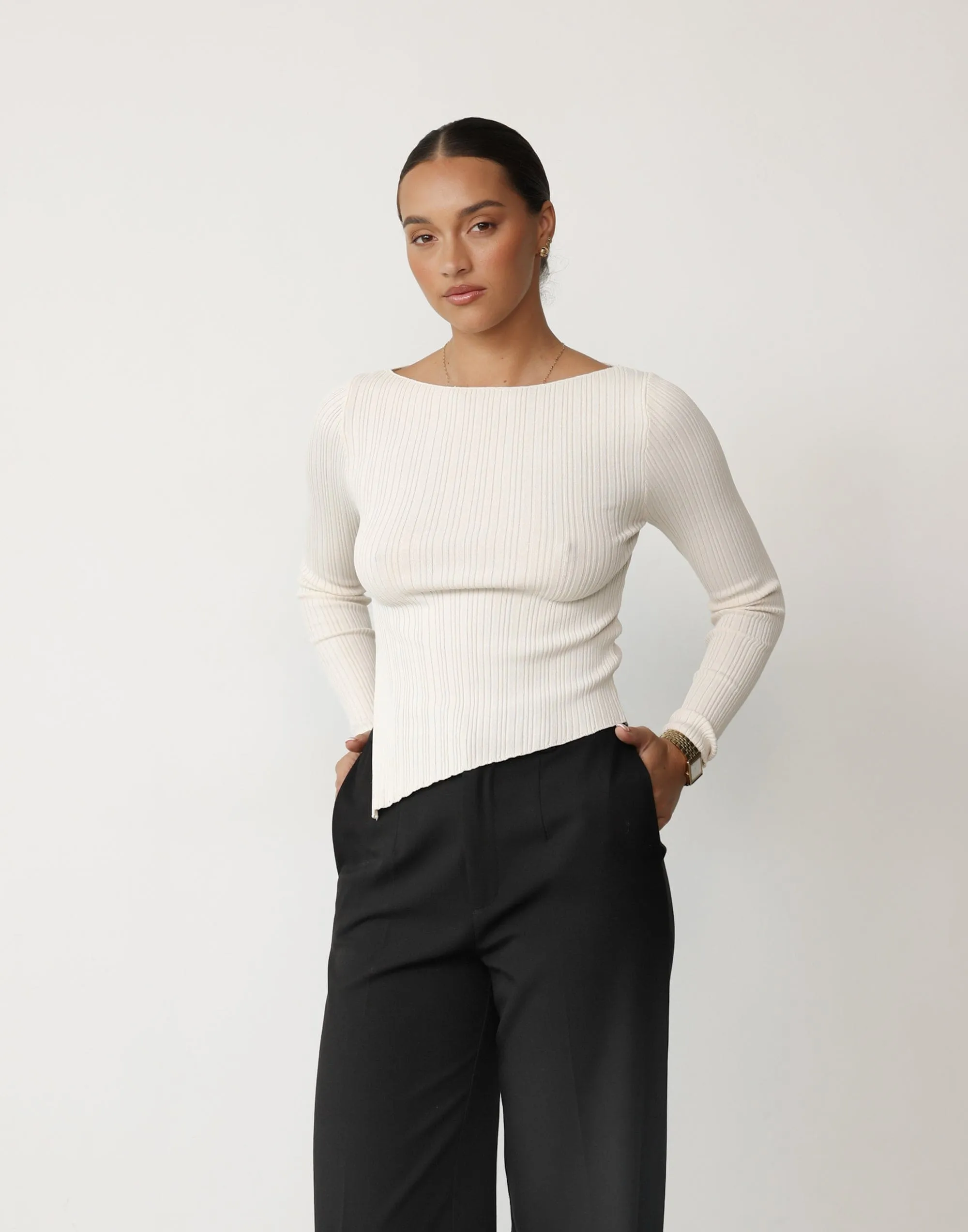 Kienna Long Sleeve Top (Oat) sold by Charcoal Clothing product image thumbnail 3