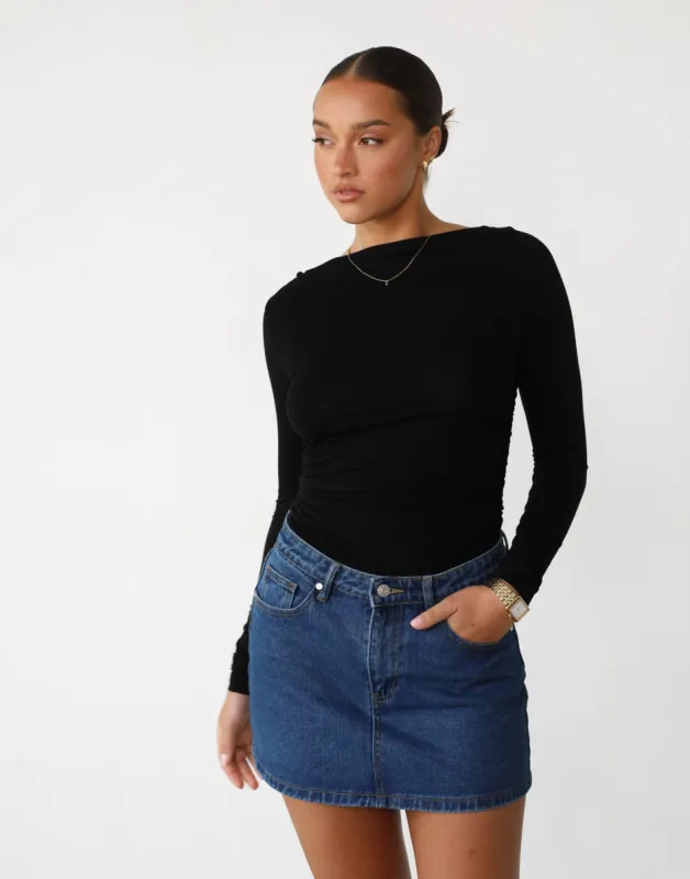 Sera Long Sleeve Top (Black) sold by Charcoal Clothing