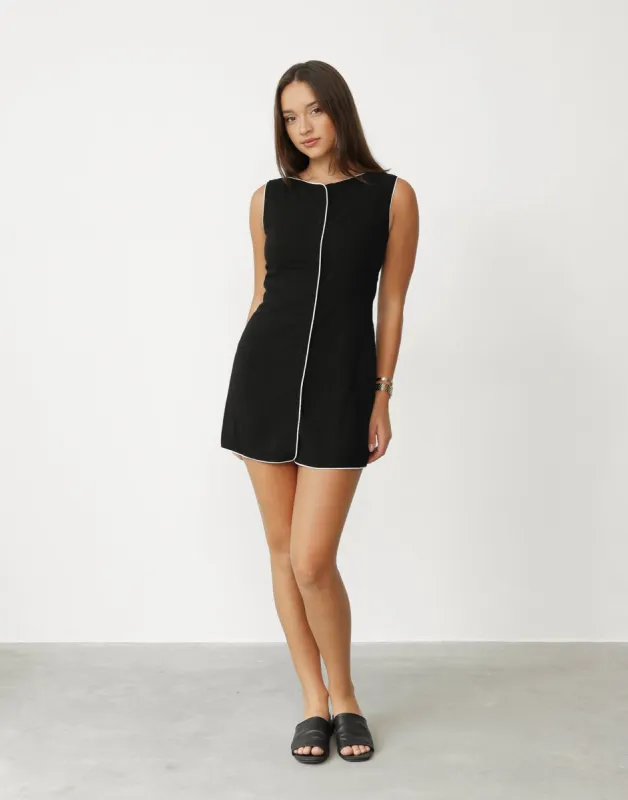 Asta Mini Dress (Black/White) sold by Charcoal Clothing
