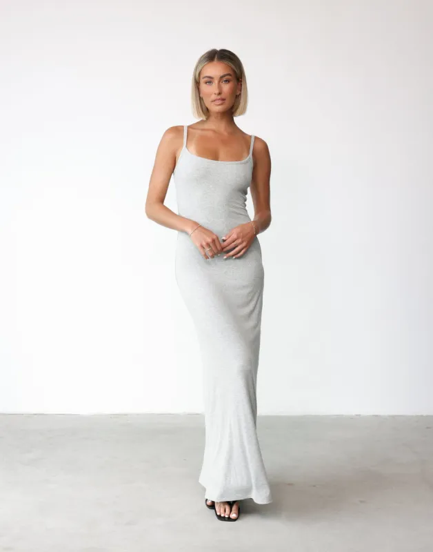 Helia Maxi Dress (Grey Marle) sold by Charcoal Clothing