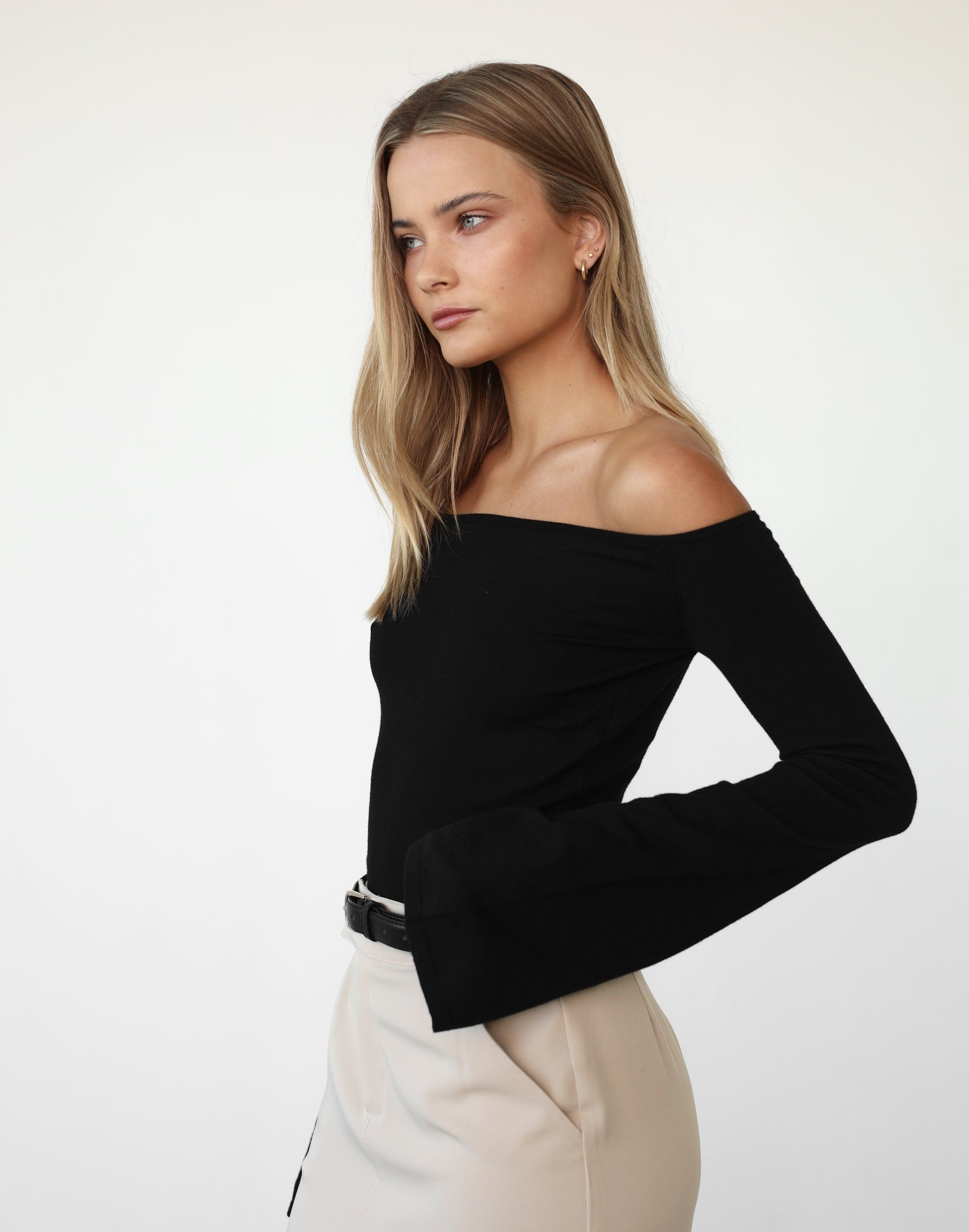 Luna Long Sleeve Knit Top (Black) sold by Charcoal Clothing product image thumbnail 2