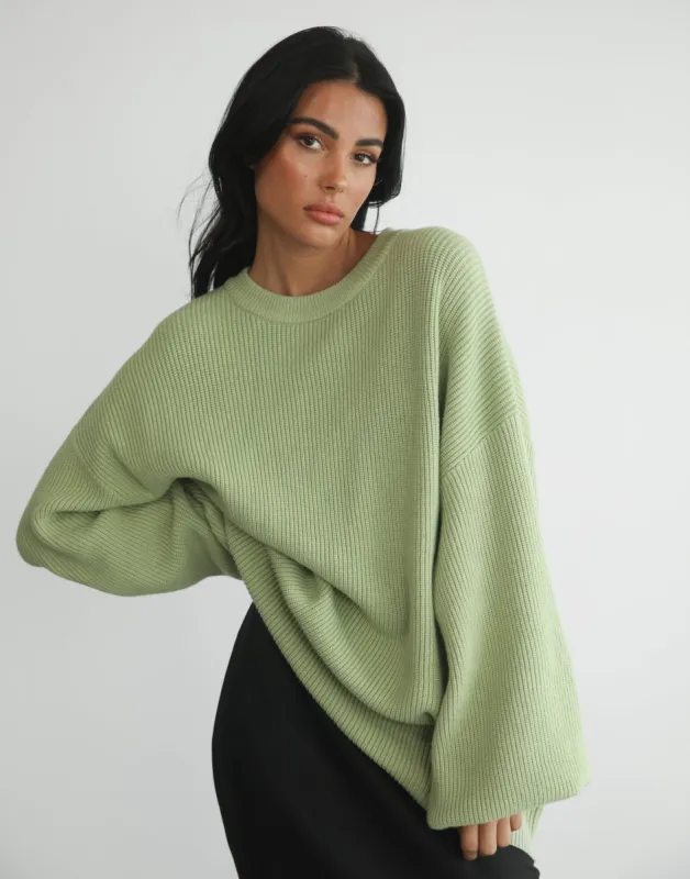 Cody Oversized Jumper (Sage) sold by Charcoal Clothing