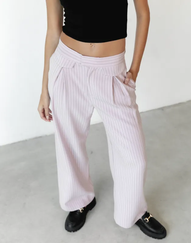 NYC Pant (Pink Pinstripe) -By Lioness sold by Charcoal Clothing