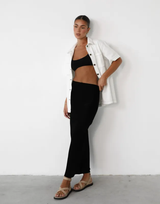 Kristina Midi Skirt (Black) sold by Charcoal Clothing