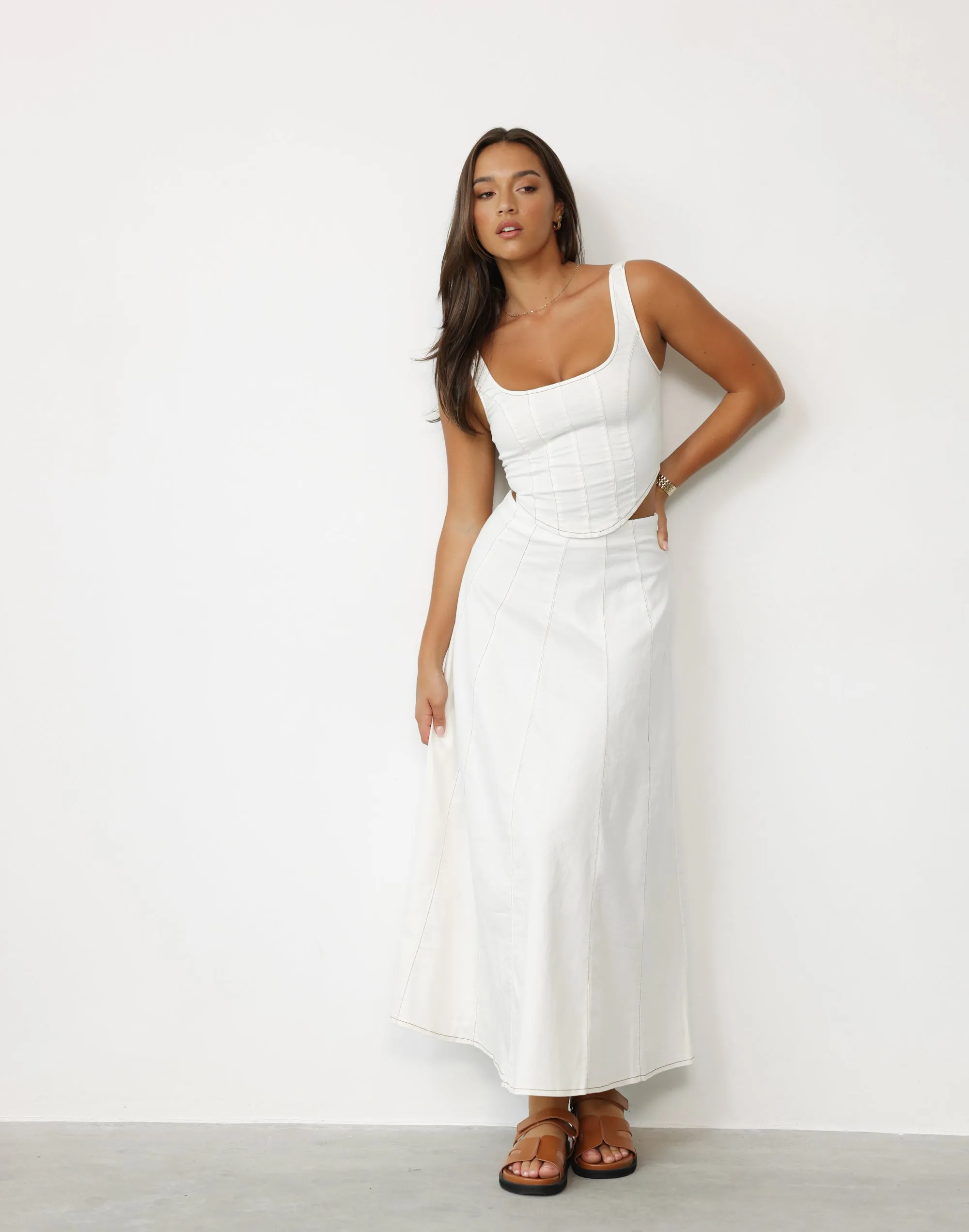 Haylee Maxi Skirt (White) sold by Charcoal Clothing product image thumbnail 4