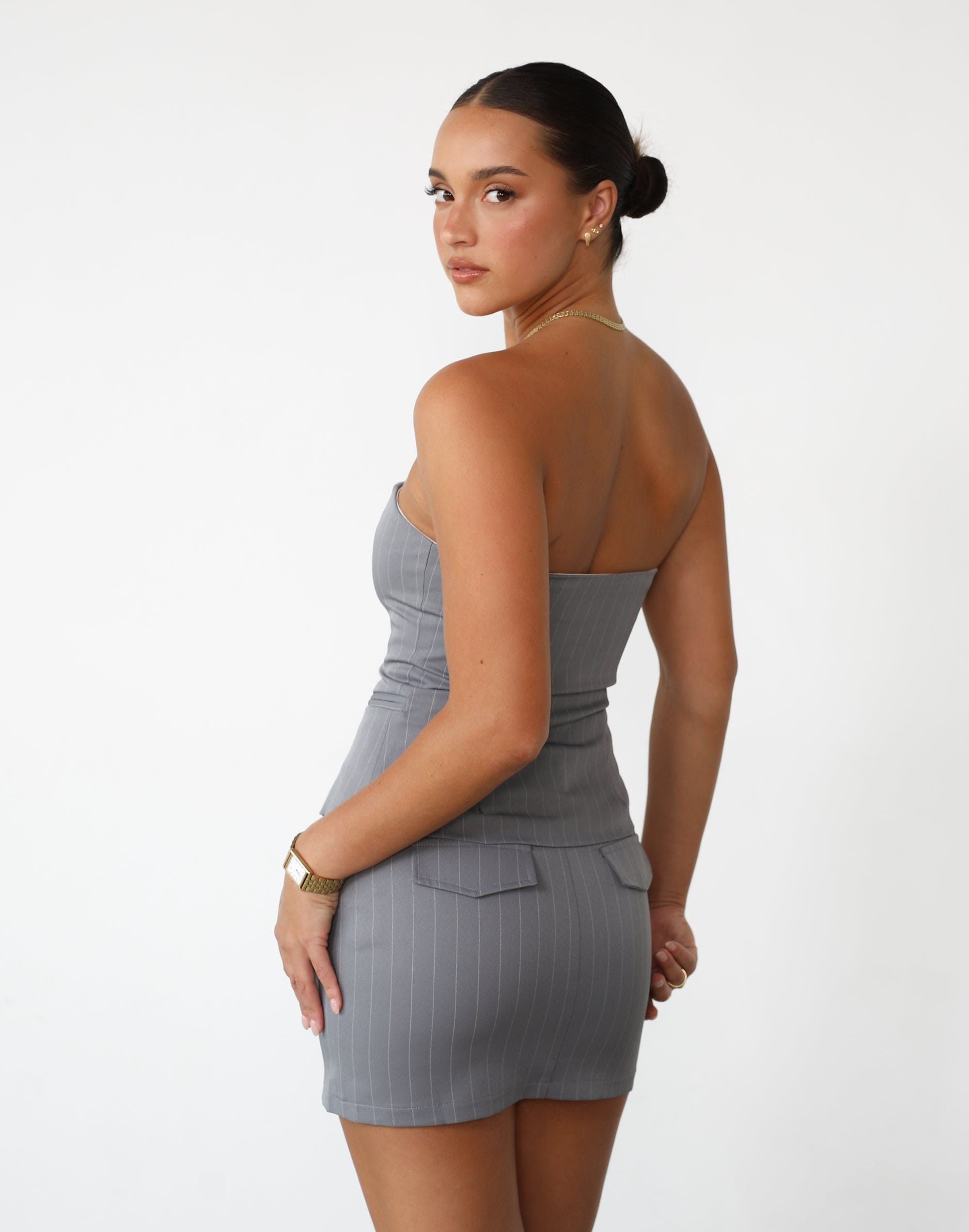 Xia Mini Skirt (Grey) sold by Charcoal Clothing product image thumbnail 2