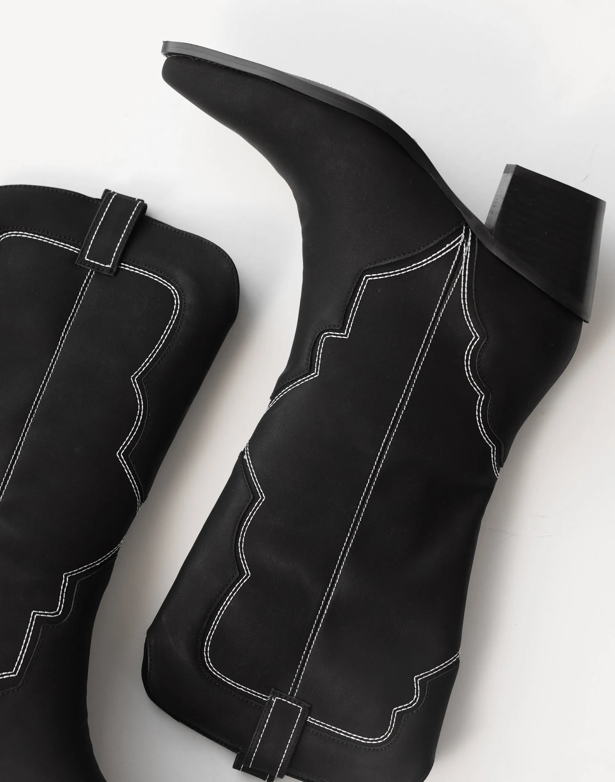 Dariel Cowboy Boots (Black Nubuck) - By Billini sold by Charcoal Clothing product image thumbnail 4