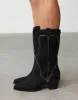 Dariel Cowboy Boots (Black Nubuck) - By Billini sold by Charcoal Clothing