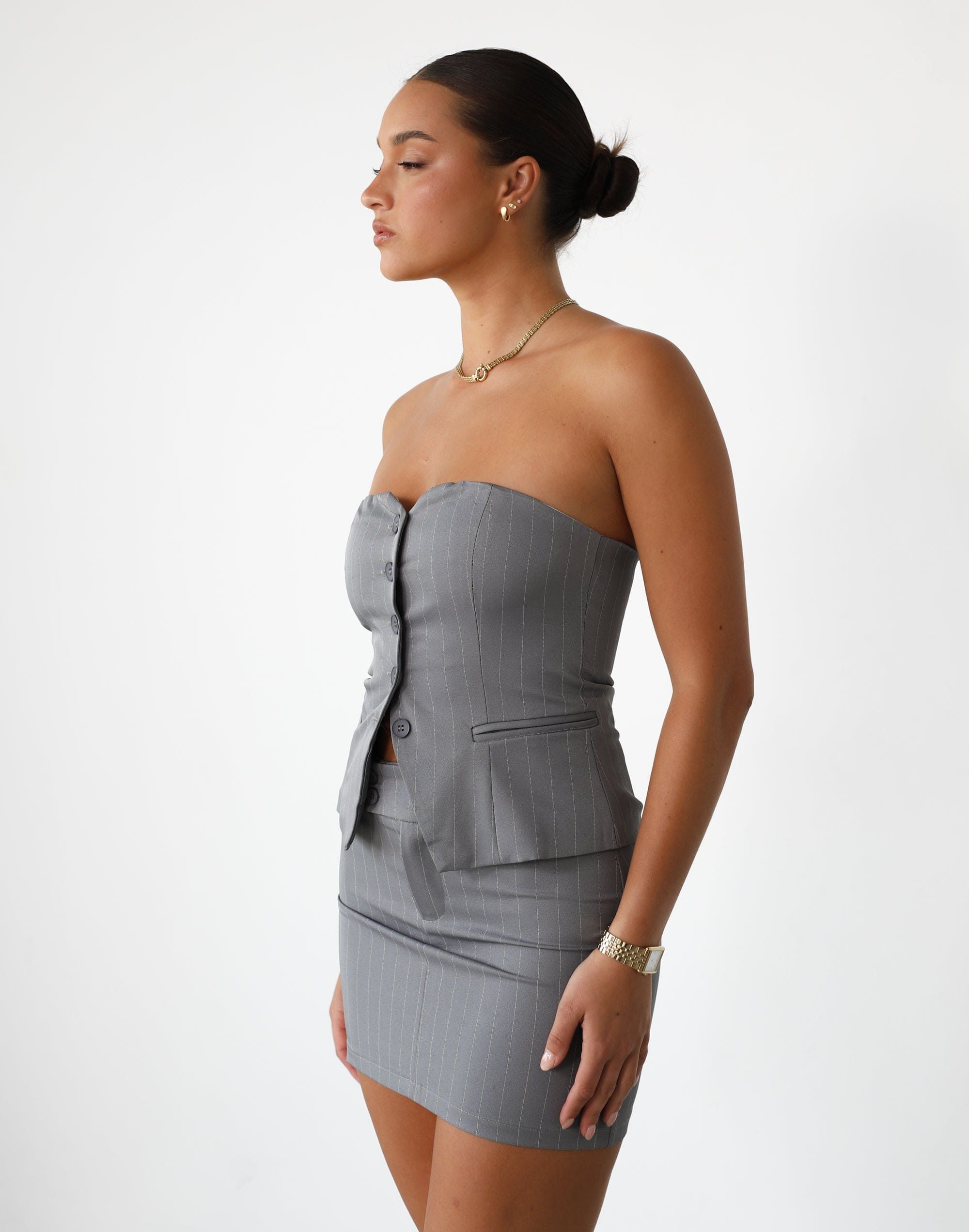 Xia Mini Skirt (Grey) sold by Charcoal Clothing product image thumbnail 5