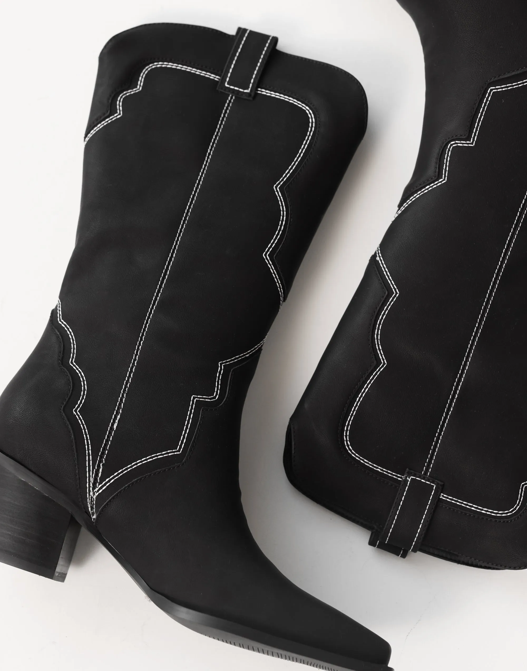 Dariel Cowboy Boots (Black Nubuck) - By Billini sold by Charcoal Clothing