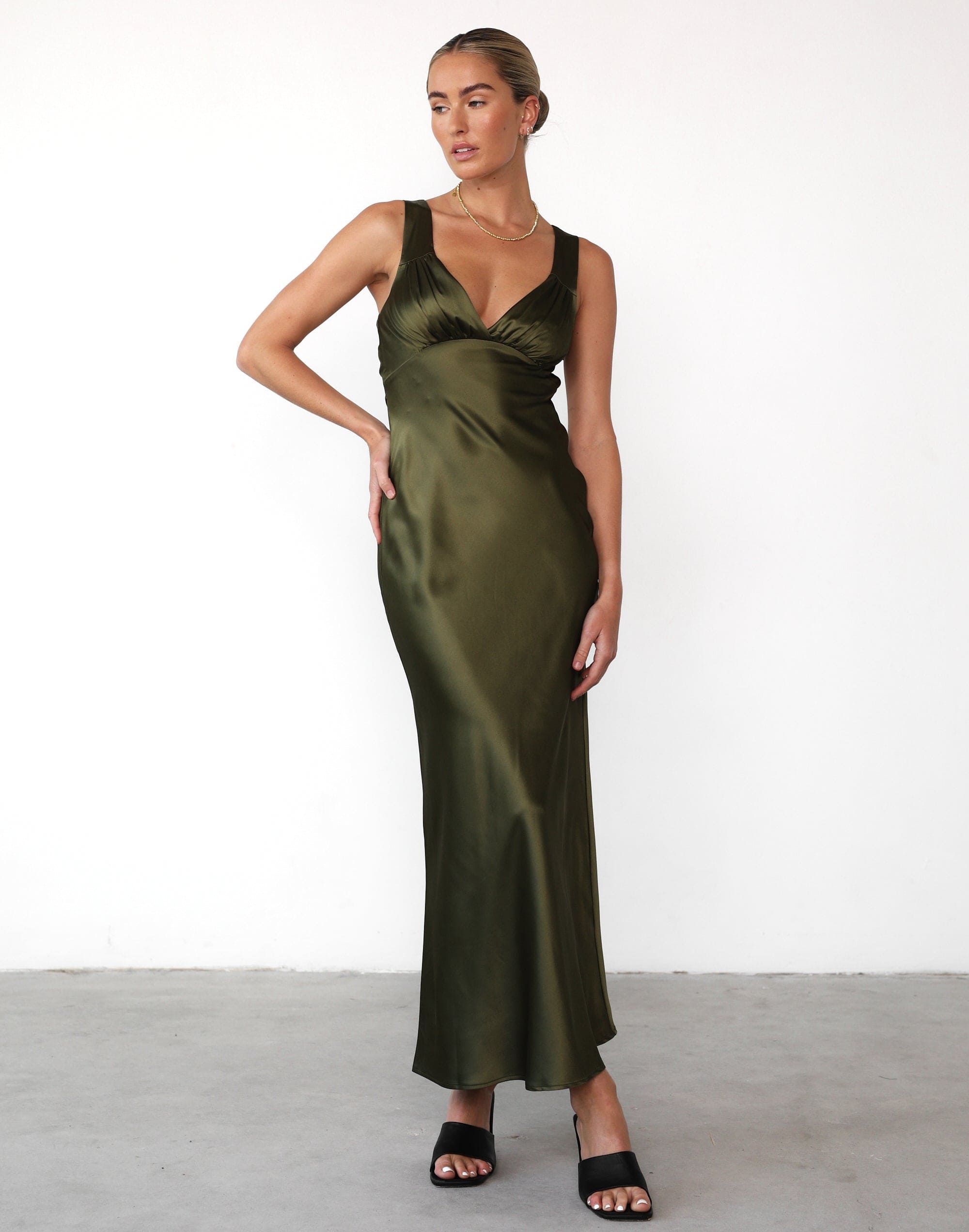 Piper Maxi Dress (Olive) sold by Charcoal Clothing