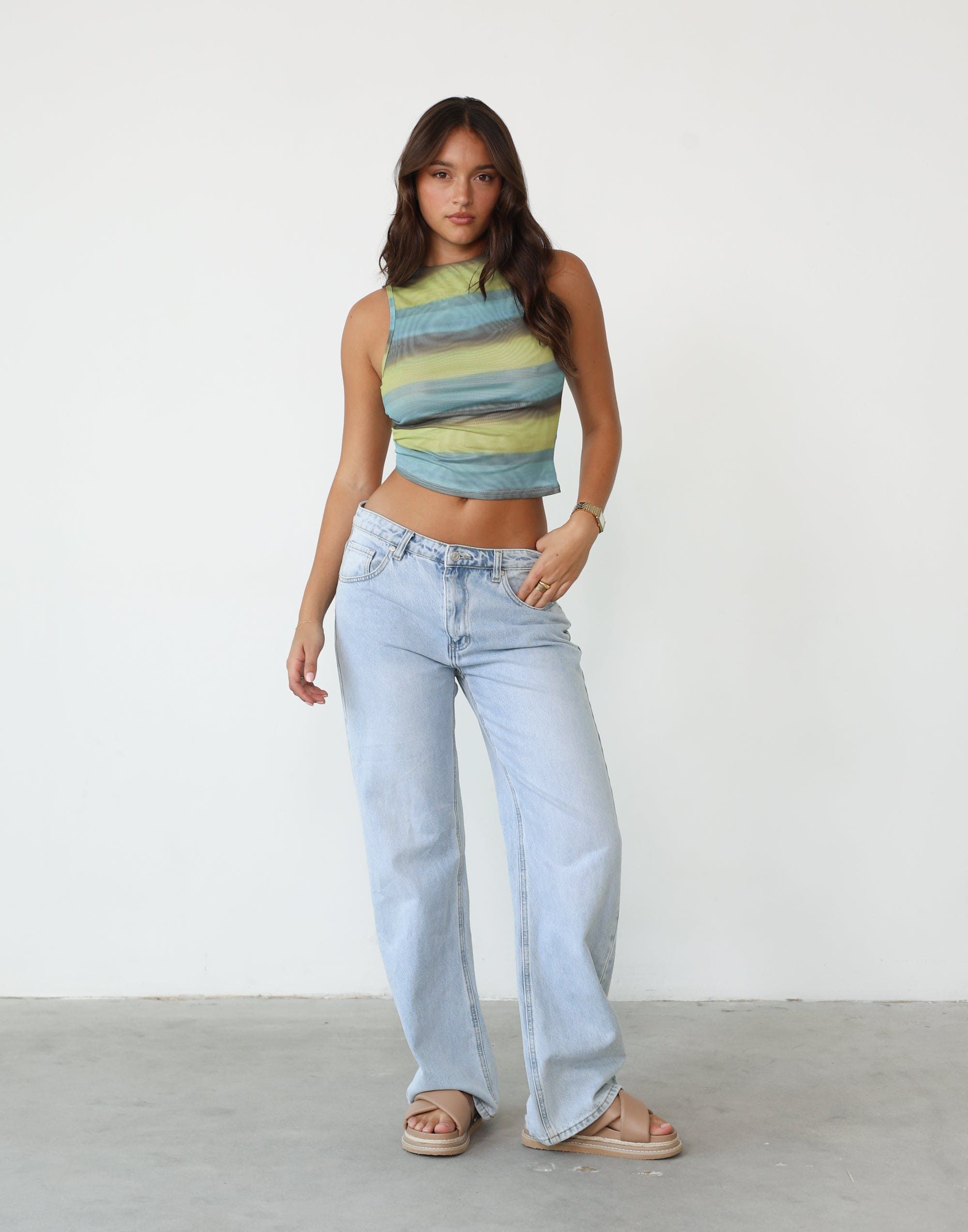 Renata Top (Green/Blue Stripe) sold by Charcoal Clothing product image thumbnail 2