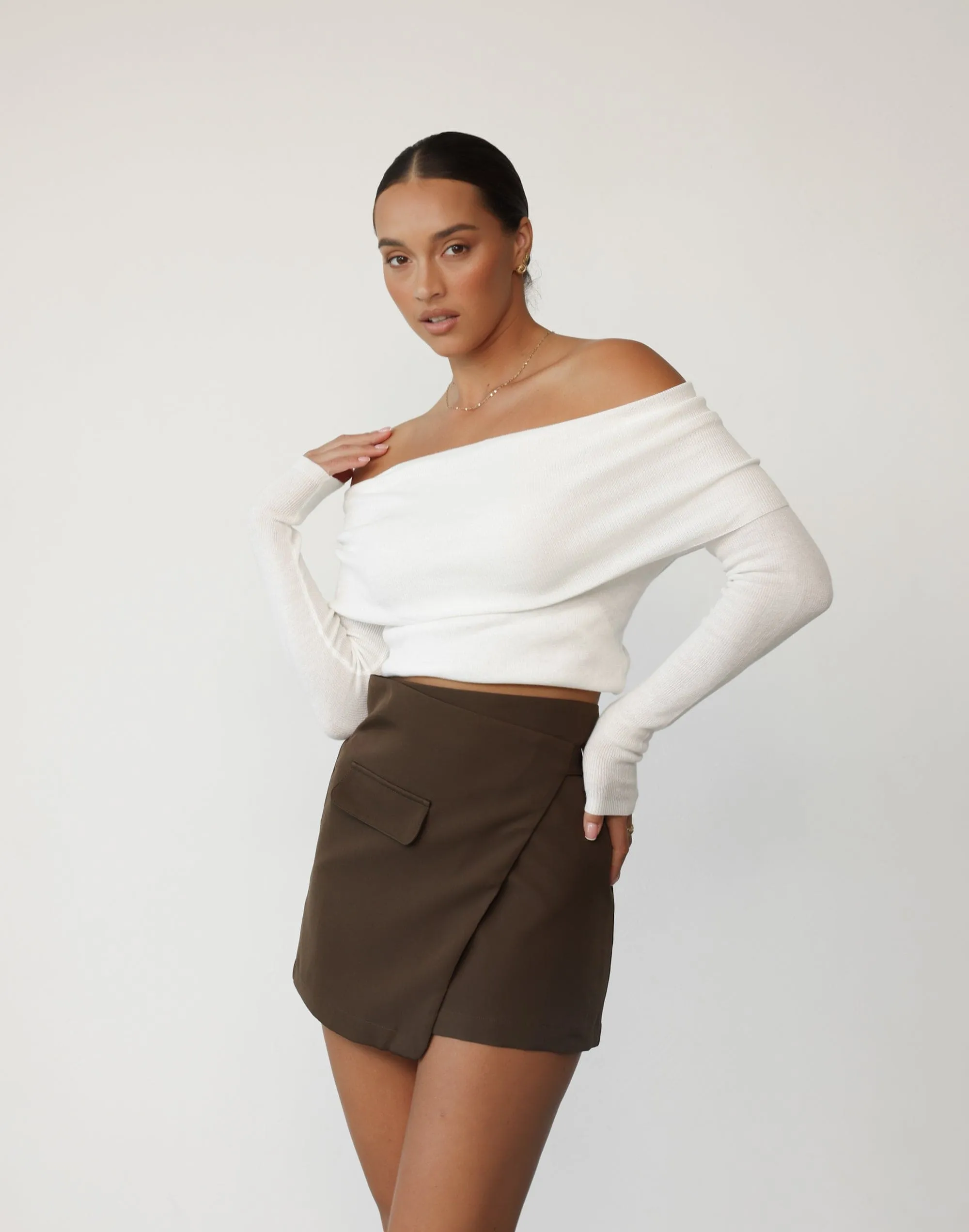 Kamala Mini Skirt (Cocoa) sold by Charcoal Clothing product image thumbnail 2