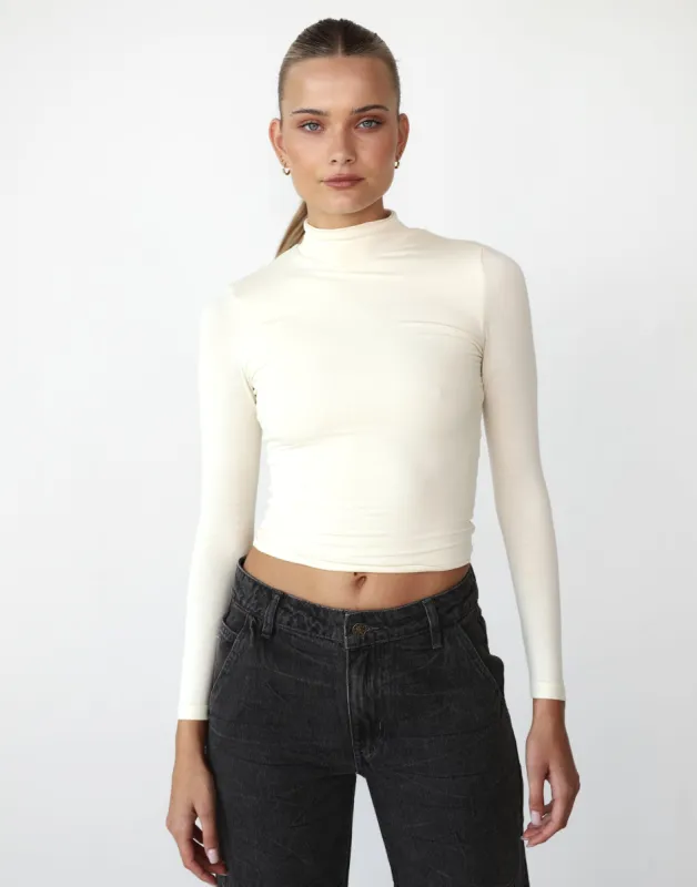 Benny Long Sleeve Top (Cream) sold by Charcoal Clothing