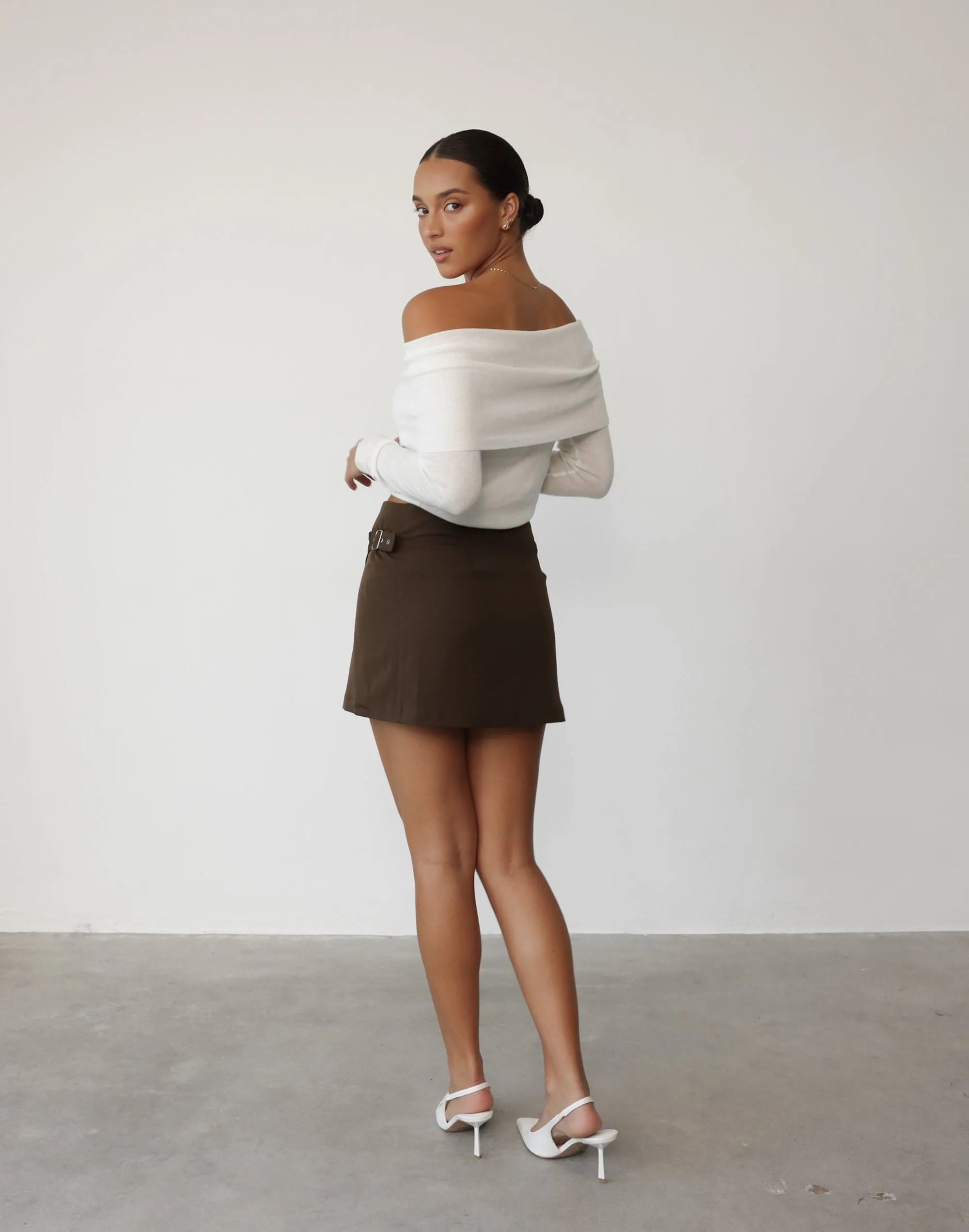 Kamala Mini Skirt (Cocoa) sold by Charcoal Clothing product image thumbnail 5