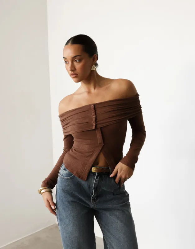 Kahlia Top (Brown) sold by Charcoal Clothing