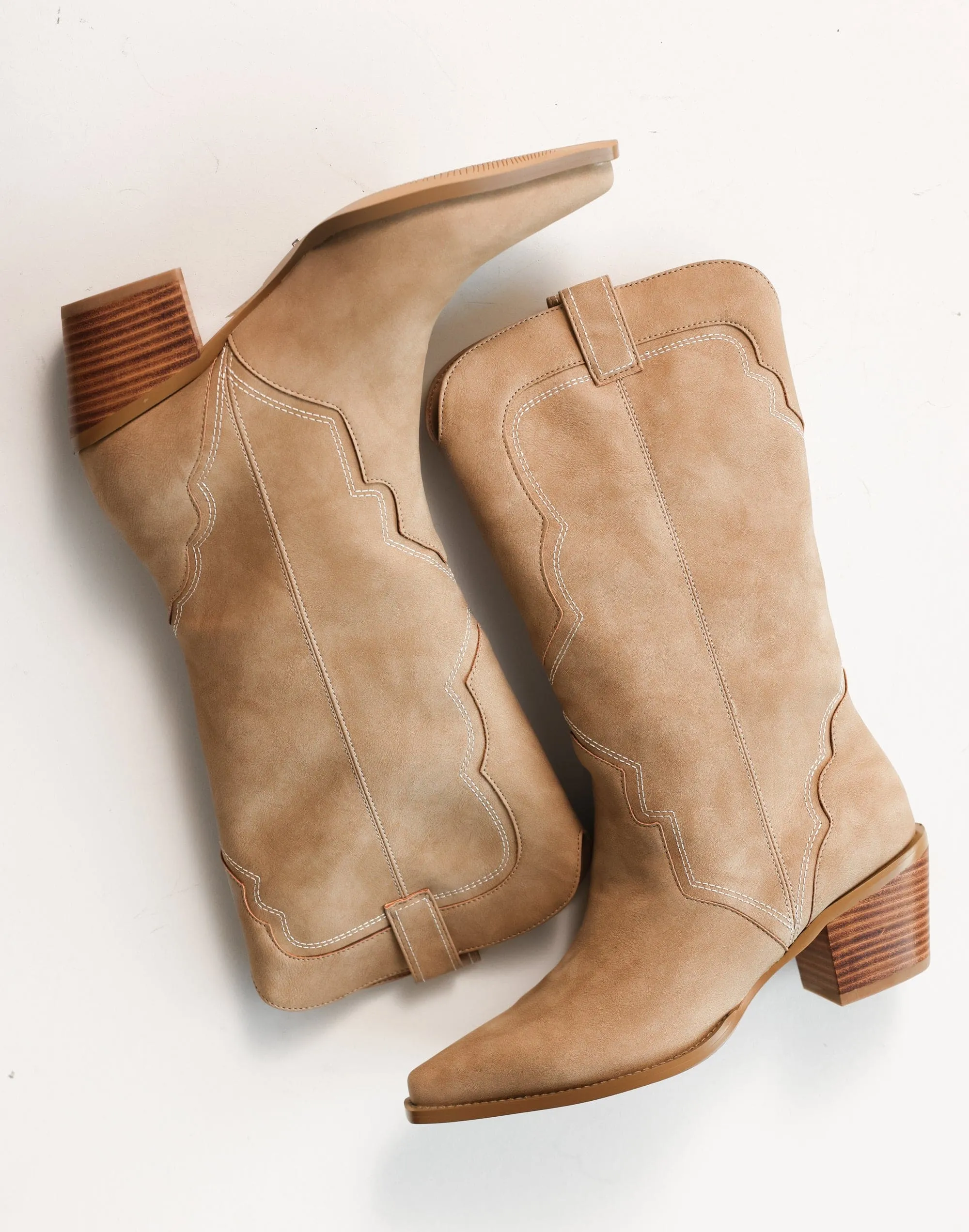 Dariel Cowboy Boots (Taupe Nubuck) - By Billini sold by Charcoal Clothing product image thumbnail 2