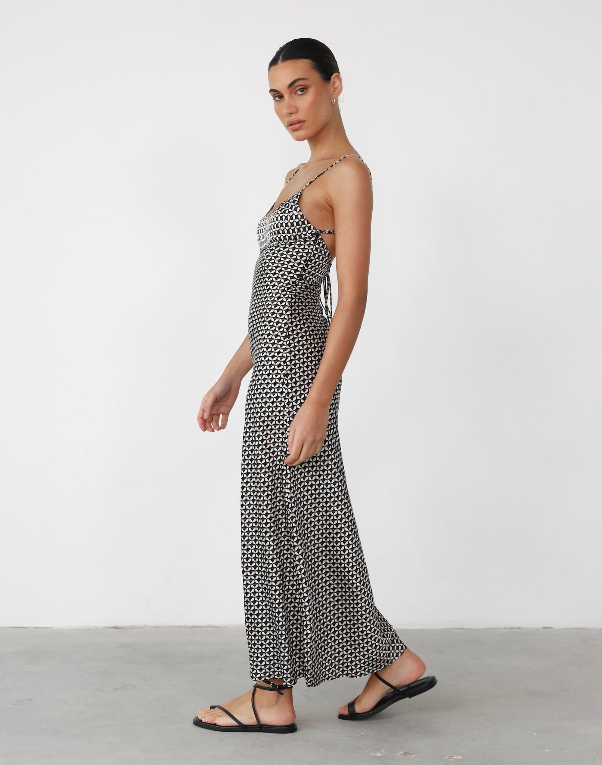 Zaida Maxi Dress (Black/Cream Print) sold by Charcoal Clothing product image thumbnail 4