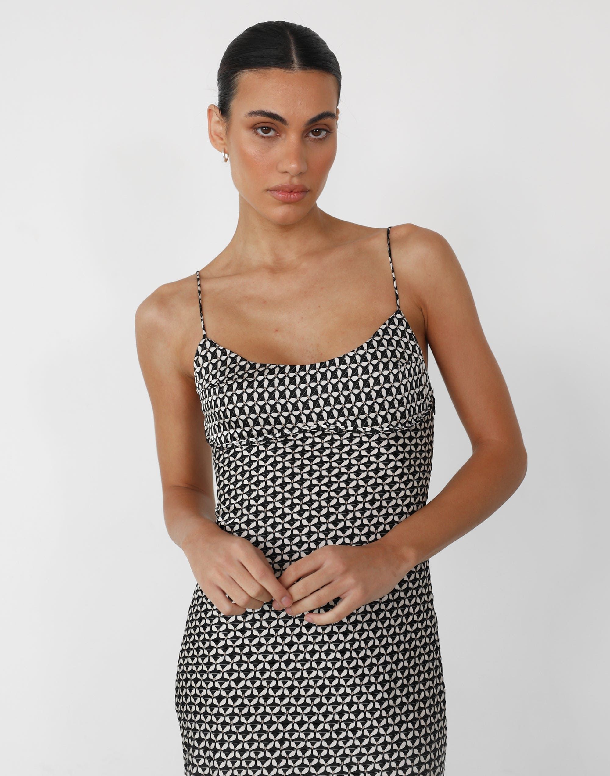 Zaida Maxi Dress (Black/Cream Print) sold by Charcoal Clothing product image thumbnail 5
