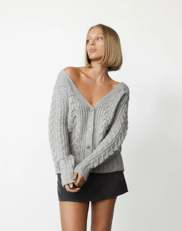 Bailey Cardigan (Grey) sold by Charcoal Clothing