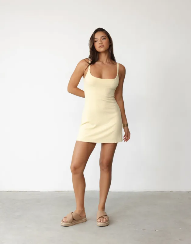Helia Mini Dress (Lemon) sold by Charcoal Clothing