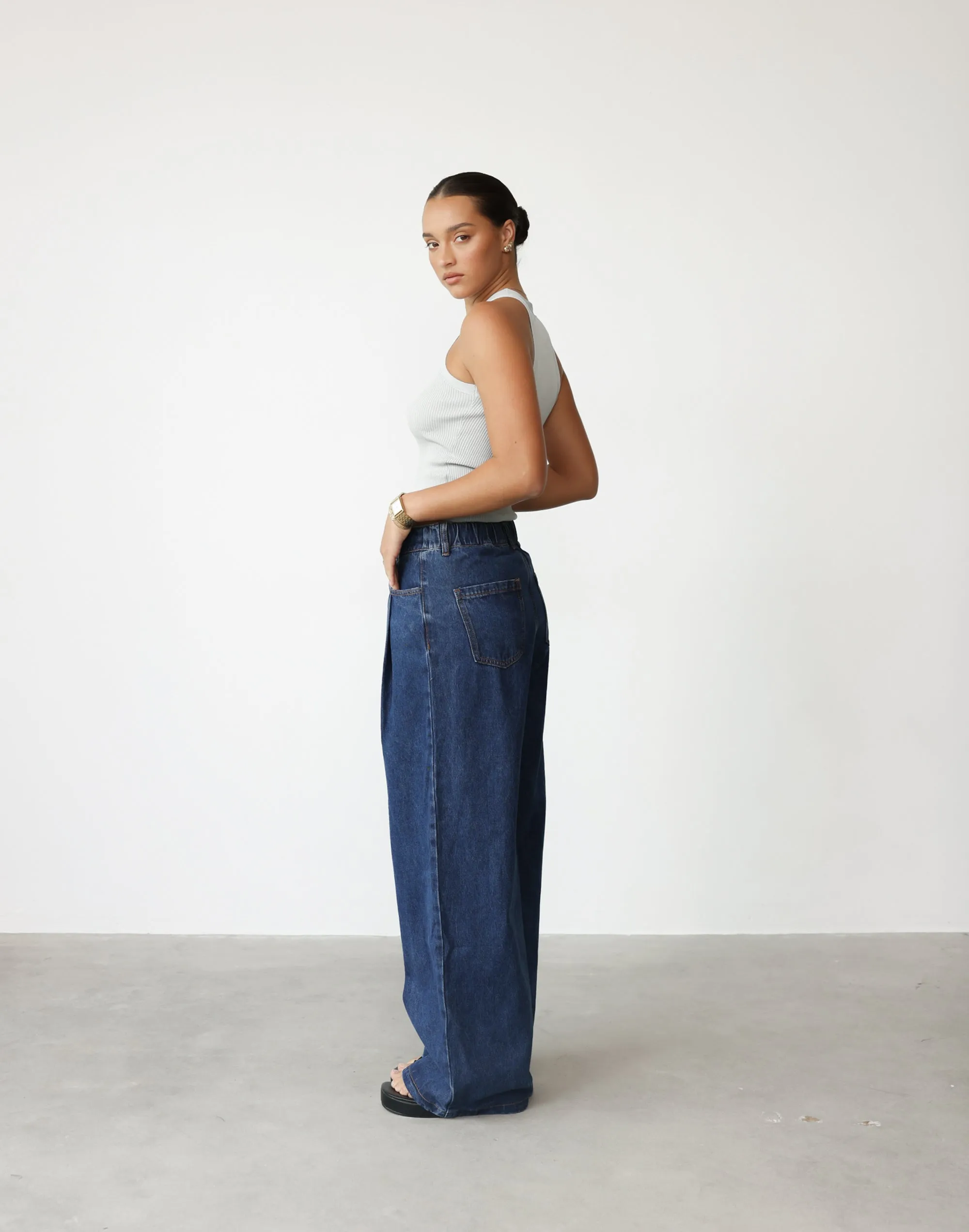 Slouched Tie Up Jean (Dark Denim) - By Lioness sold by Charcoal Clothing product image thumbnail 2