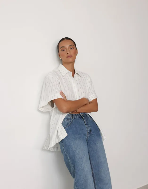 Charlie Shirt (White Pinstripe) sold by Charcoal Clothing