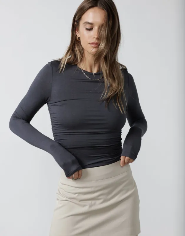 Complicated Long Sleeve Top (Charcoal) sold by Charcoal Clothing