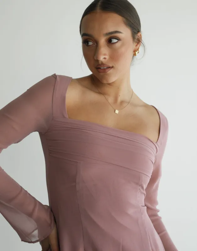 Tilly Mini Dress (Mauve) sold by Charcoal Clothing