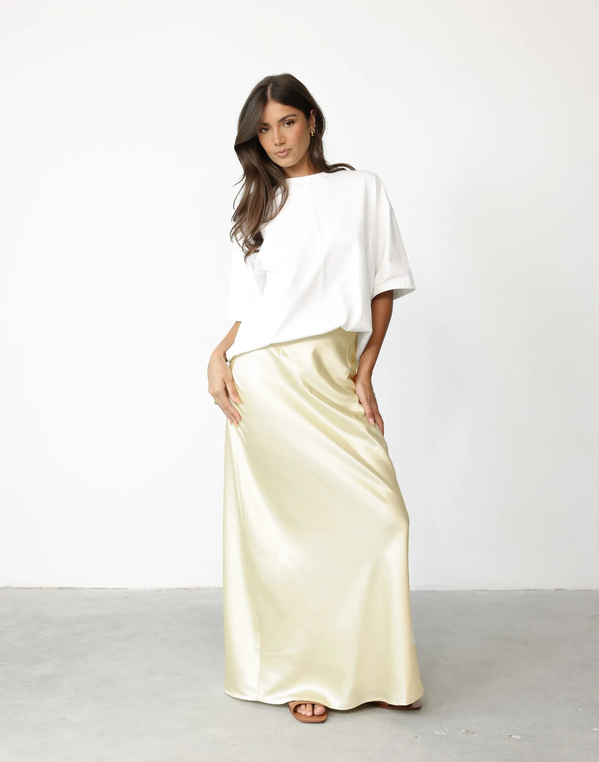 Sincerity Maxi Skirt (Lemon) sold by Charcoal Clothing