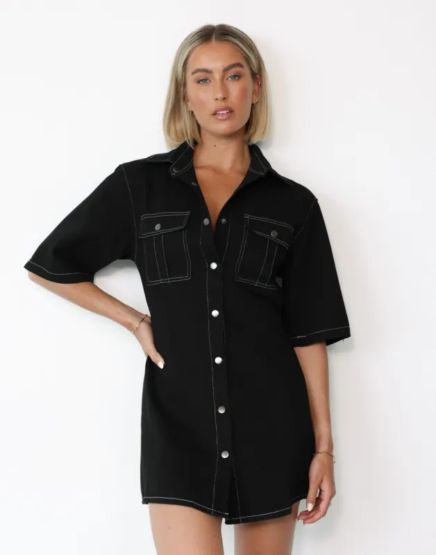 Hadid Mini Dress (Black) sold by Charcoal Clothing
