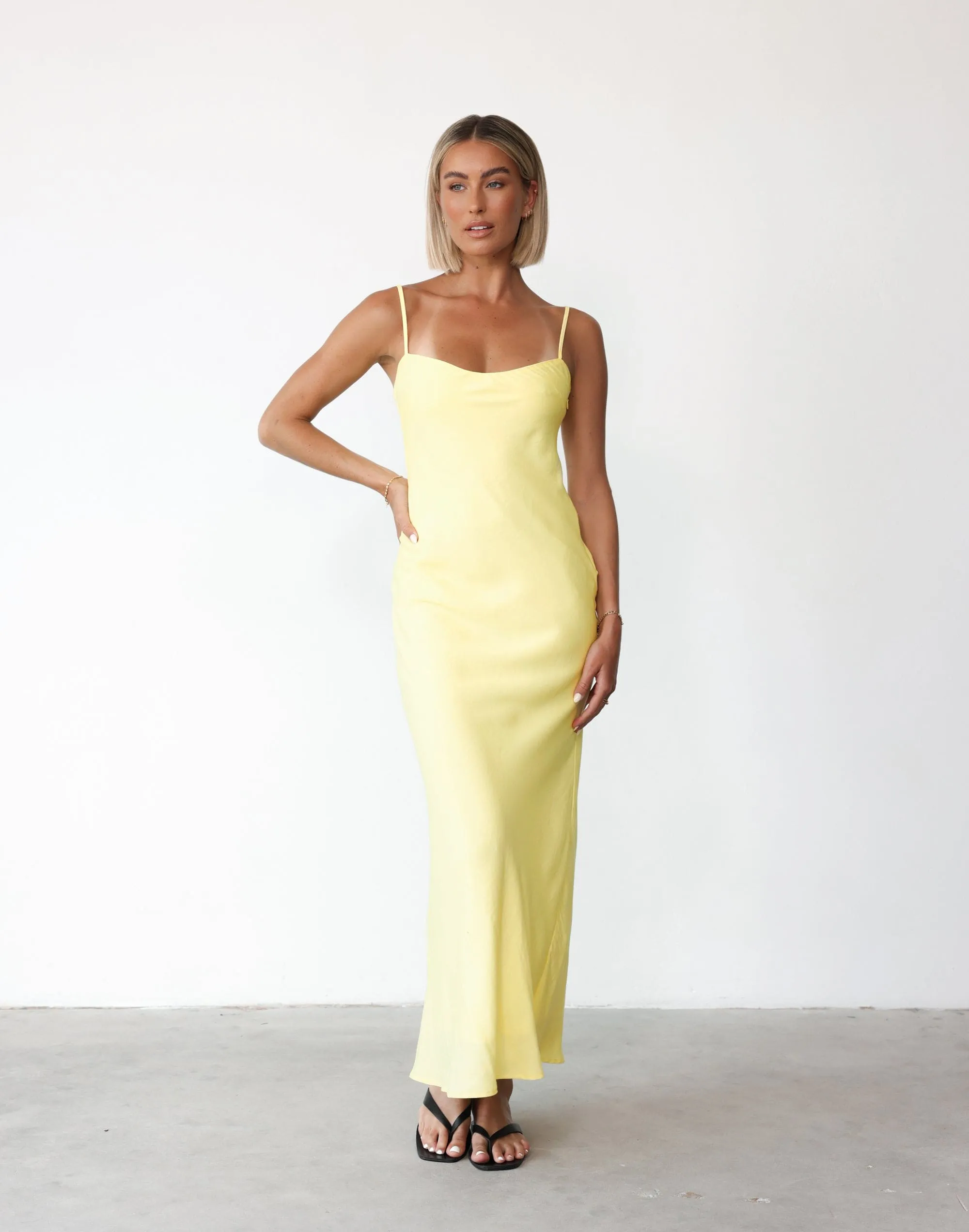 Mya Maxi Dress (Lemon) sold by Charcoal Clothing